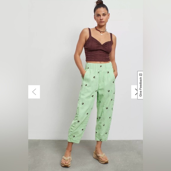 BDG Pants - NWOT BDG Ying Yang Embroidered Mint Green Pants - Med